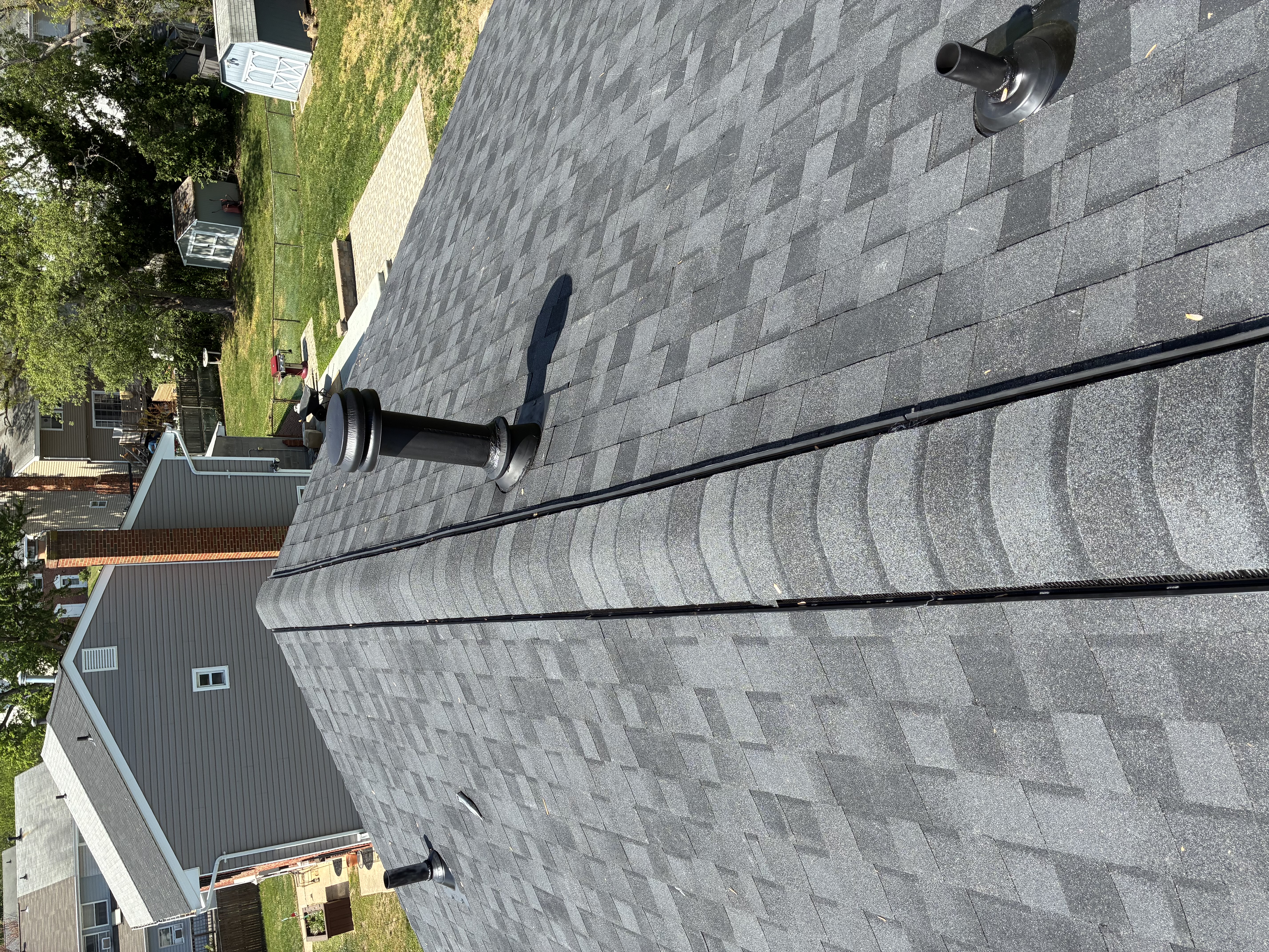 after photos of finish shingles and ridge caps