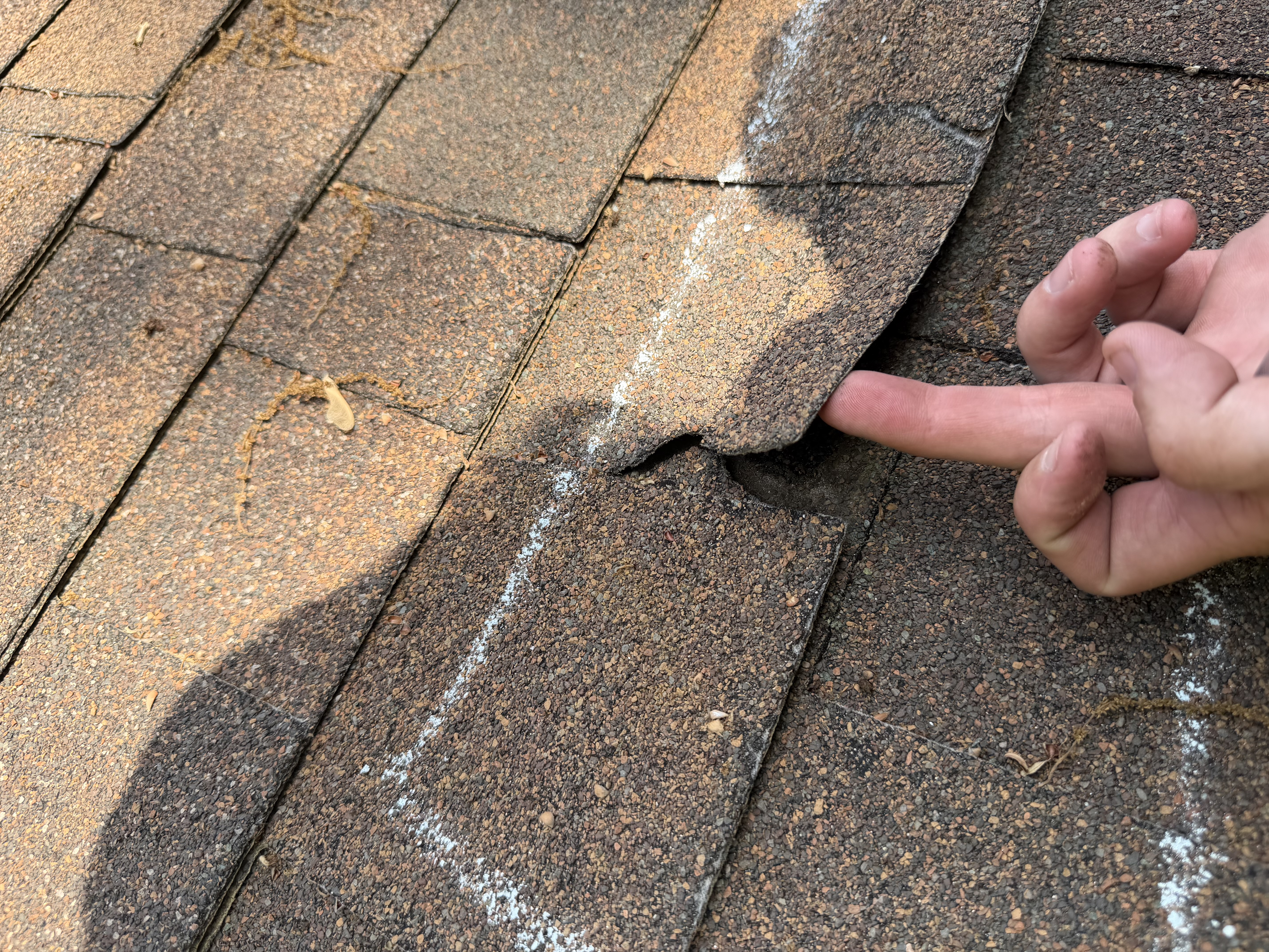 shingle cracked and split
